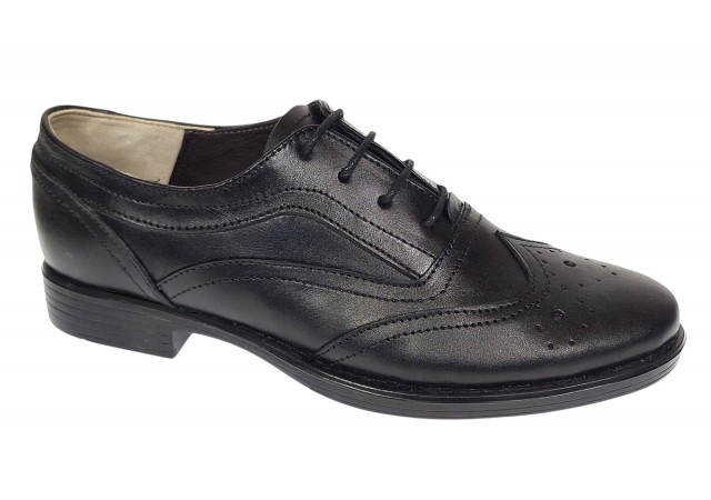 Pantofi dama casual din piele naturala de culoare neagra - P29NBOX